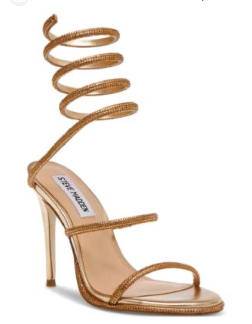 Steve Madden Exotica Gold Snake-Embossed Wrap Sandals 6.5